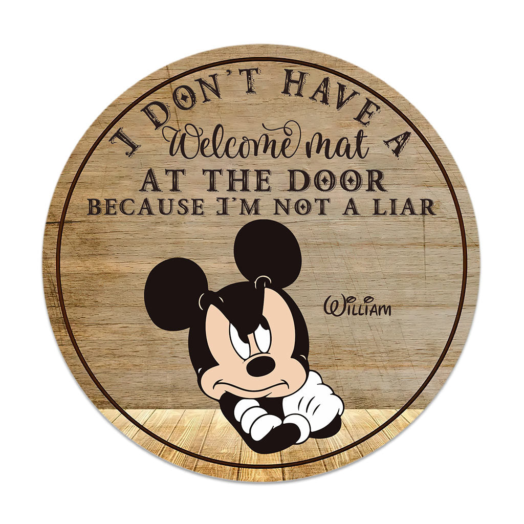 Personalized Round Wood Sign Custom Name Welcome Gift for Home