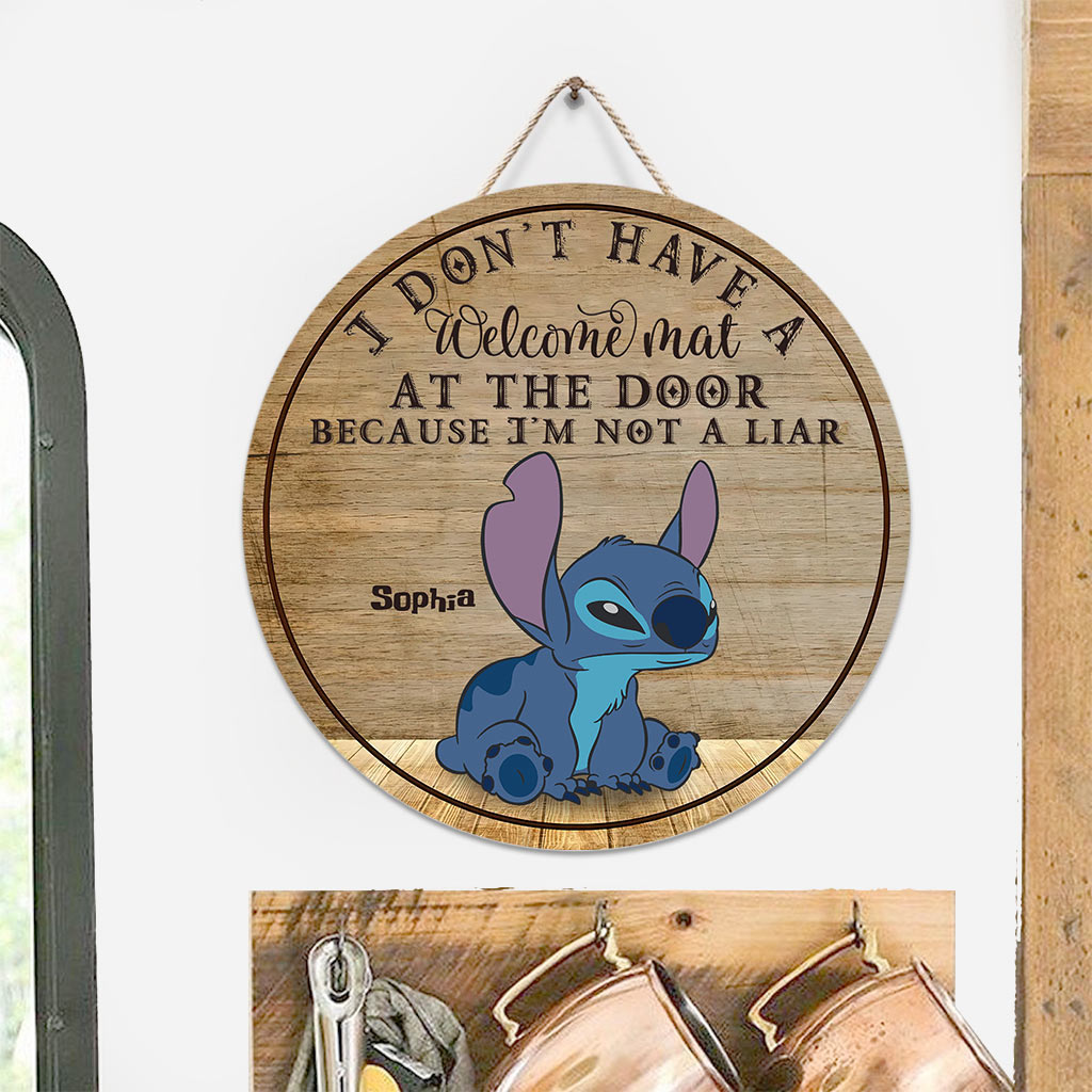 Personalized Ohana Round Wood Sign Custom Name Home Decor Gift
