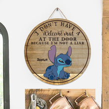 Load image into Gallery viewer, Personalized Ohana Round Wood Sign Custom Name Home Decor Gift
