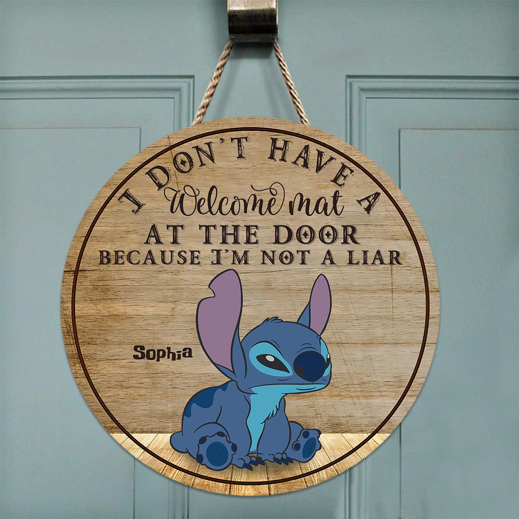 Personalized Ohana Round Wood Sign Custom Name Home Decor Gift