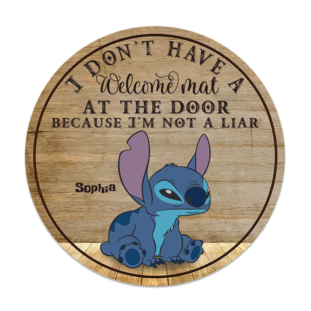 Personalized Ohana Round Wood Sign Custom Name Home Decor Gift
