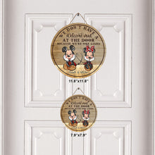 Load image into Gallery viewer, Personalized Round Wood Sign Welcome Mat Couple Gift
