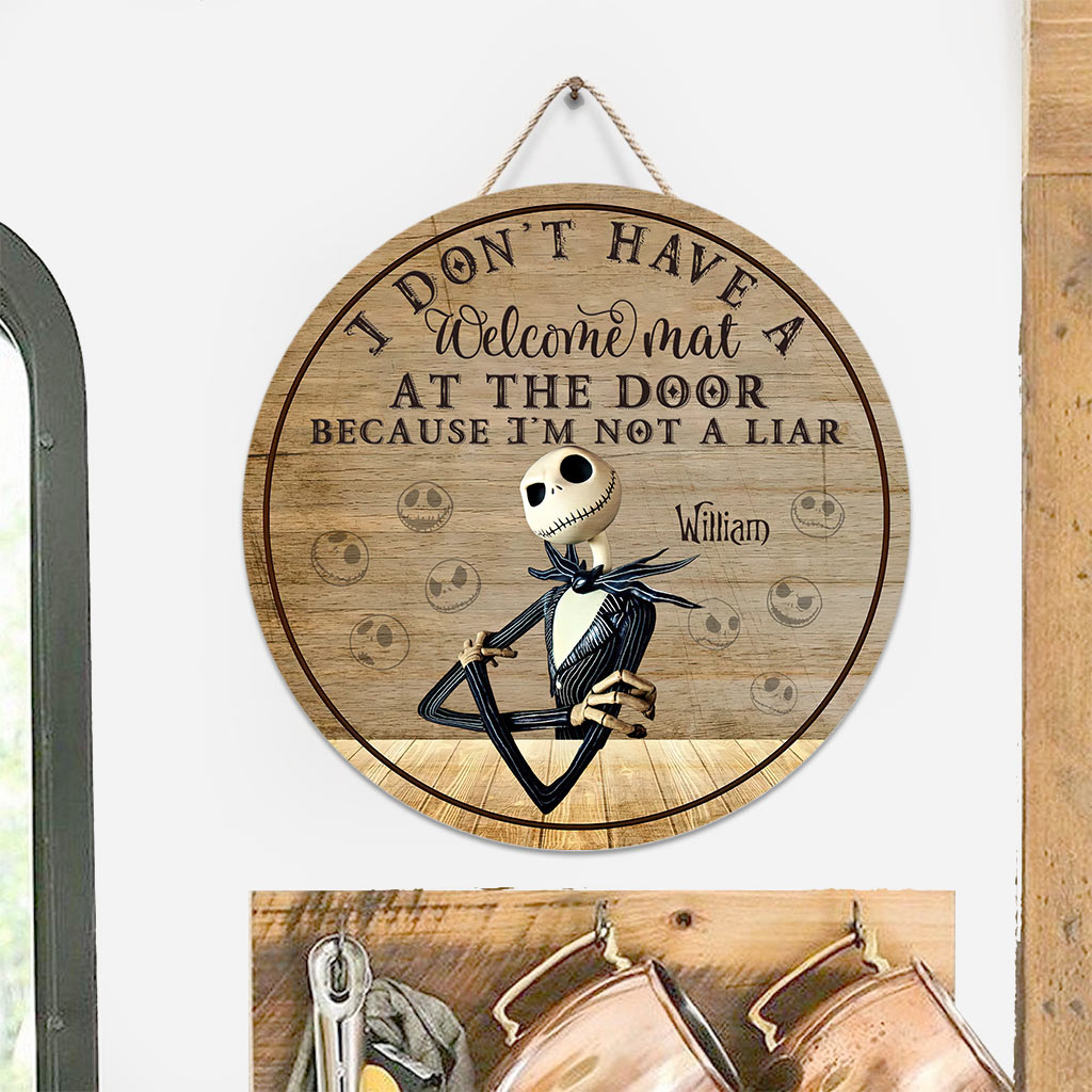 Personalized Nightmare Round Wood Sign Custom Name Gift