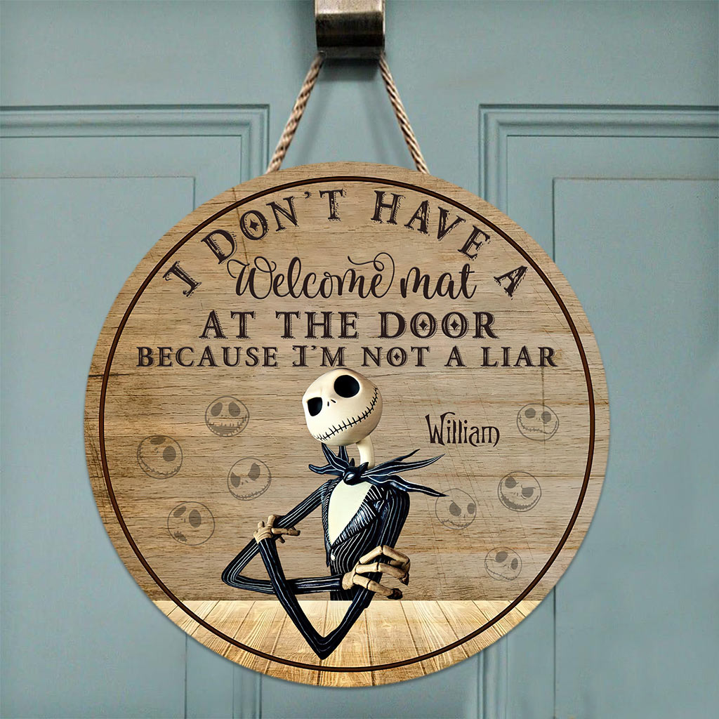 Personalized Nightmare Round Wood Sign Custom Name Gift