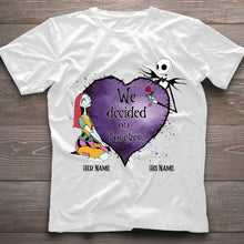 Load image into Gallery viewer, Personalized Couple T-Shirt &amp; Hoodie Custom Names Gift
