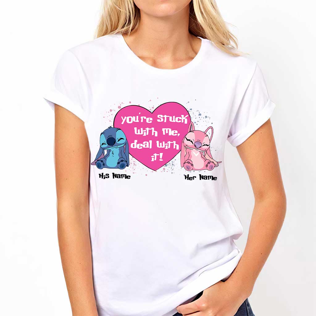 Personalized Couple T-shirt and Hoodie You're Stuck With Me Gift