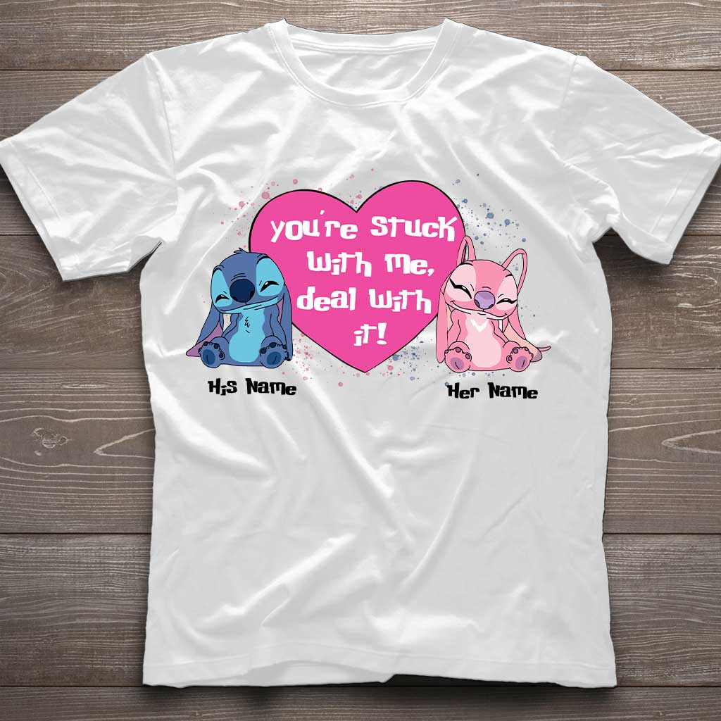 Personalized Couple T-shirt and Hoodie You're Stuck With Me Gift