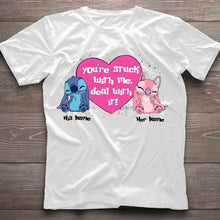 Load image into Gallery viewer, Personalized Couple T-shirt and Hoodie You're Stuck With Me Gift
