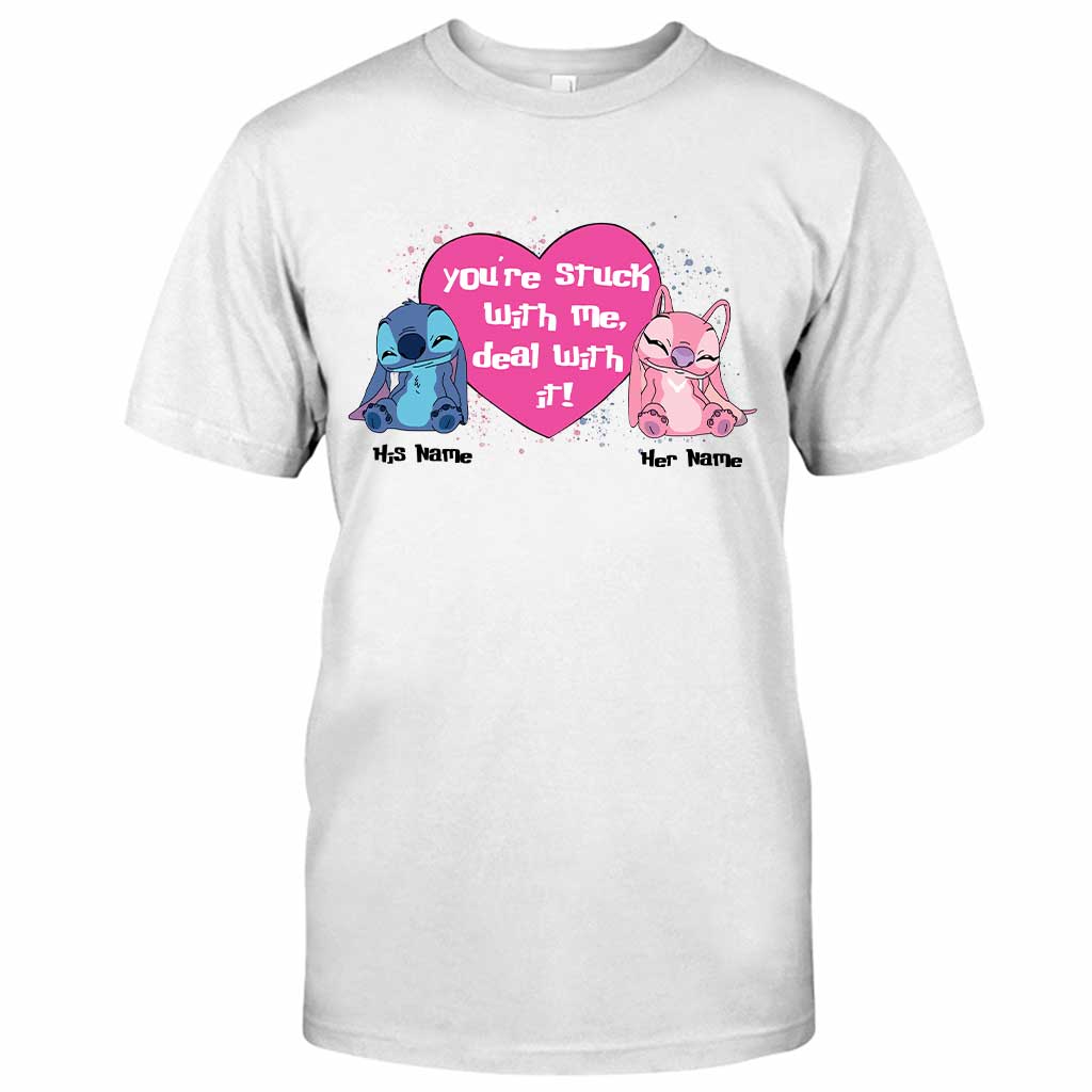 Personalized Couple T-shirt and Hoodie You're Stuck With Me Gift