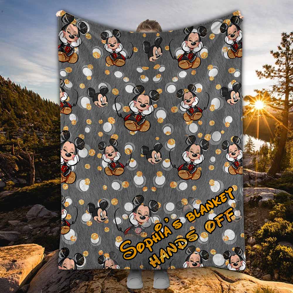 Personalized Mickey Mouse Blanket Custom Name Gift for Kids