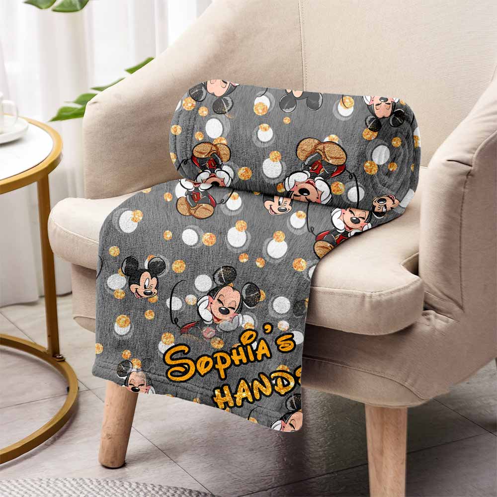 Personalized Mickey Mouse Blanket Custom Name Gift for Kids