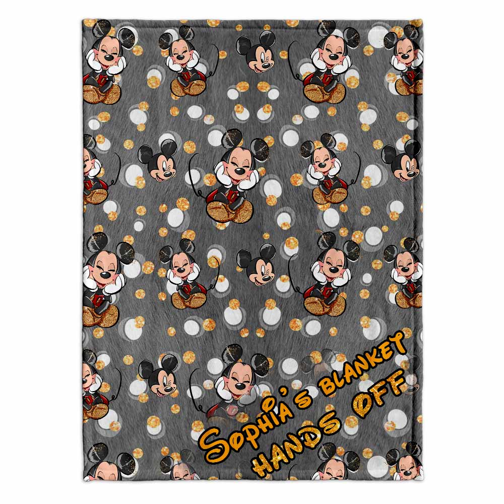 Personalized Mickey Mouse Blanket Custom Name Gift for Kids