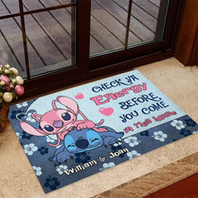 Load image into Gallery viewer, Personalized Couple Doormat Check Your Energy Home Décor Gift
