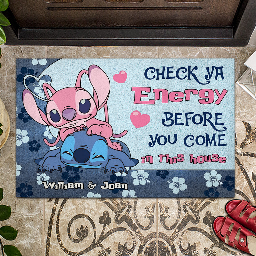 Personalized Couple Doormat Check Your Energy Home Décor Gift