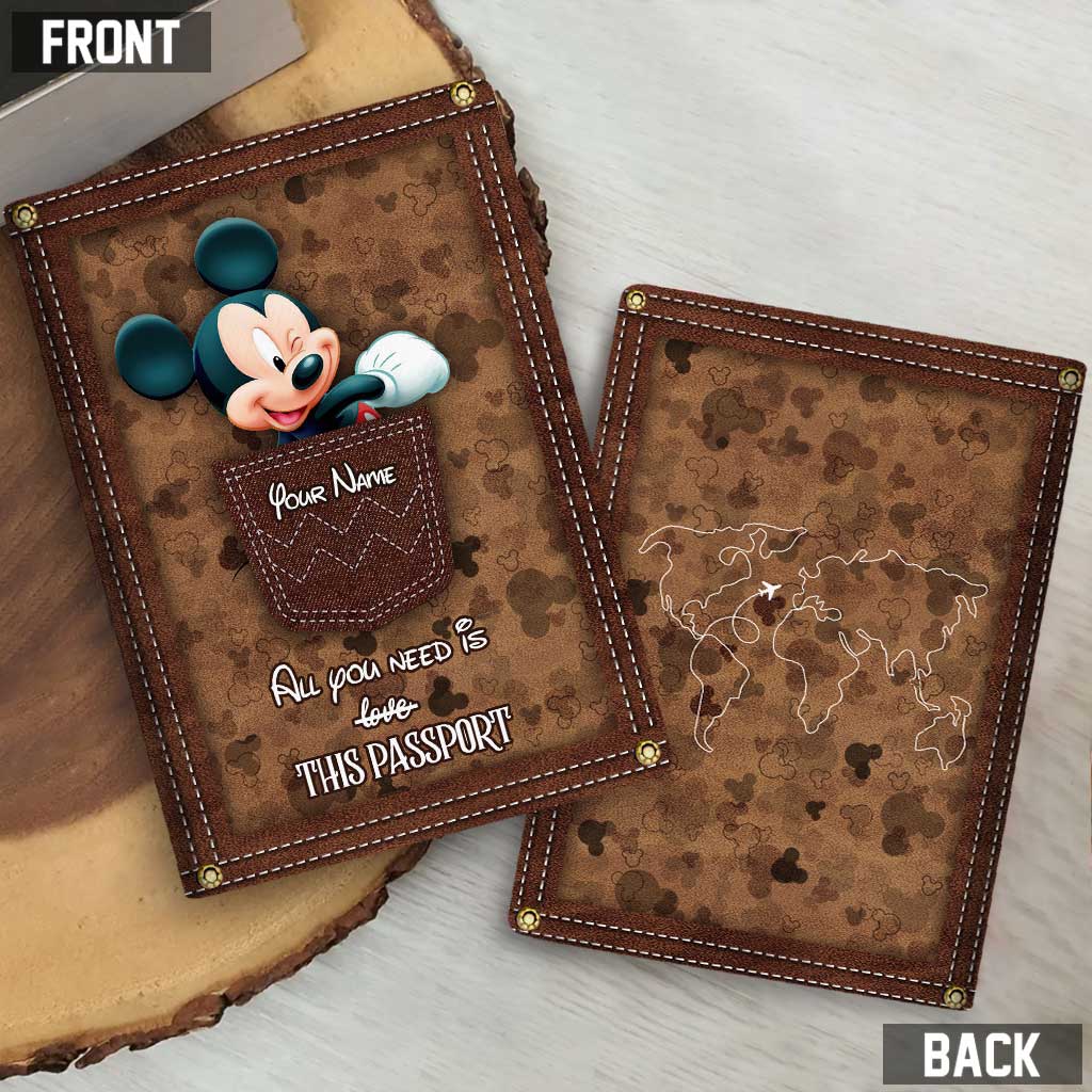 Personalized Mouse Passport Holder Custom Name Travel Gift