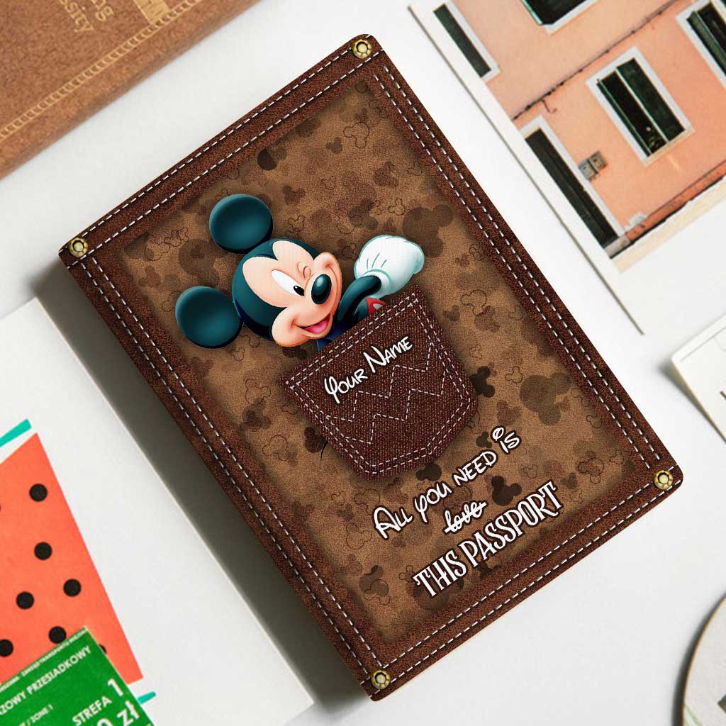 Personalized Mouse Passport Holder Custom Name Travel Gift