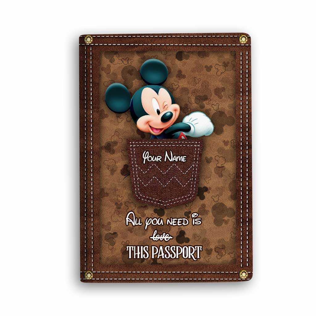 Personalized Mouse Passport Holder Custom Name Travel Gift