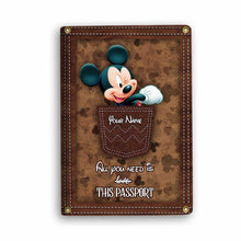 Load image into Gallery viewer, Personalized Mouse Passport Holder Custom Name Travel Gift

