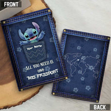 Load image into Gallery viewer, Personalized Ohana Passport Holder Custom Name Travel Gift
