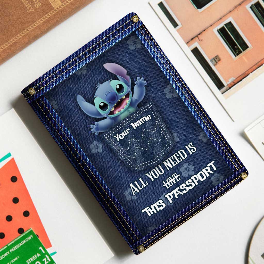 Personalized Ohana Passport Holder Custom Name Travel Gift