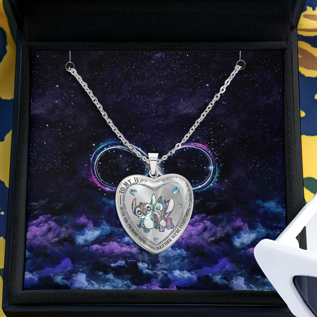 Personalized Ohana Heart Pendant Necklace for Couples - Custom Engraved Gift