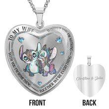 Load image into Gallery viewer, Personalized Ohana Heart Pendant Necklace for Couples - Custom Engraved Gift
