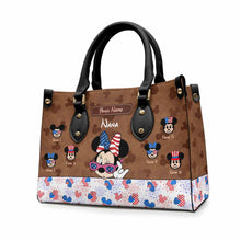 Load image into Gallery viewer, Personalized Leather Handbag for Grandma Magic Gift for Independence Day
