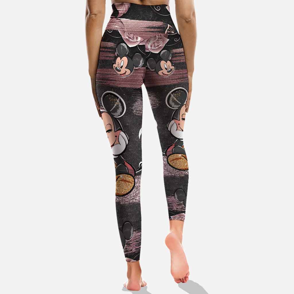Personalized Pink Mouse Ears Hollow Tank Top & Leggings Set