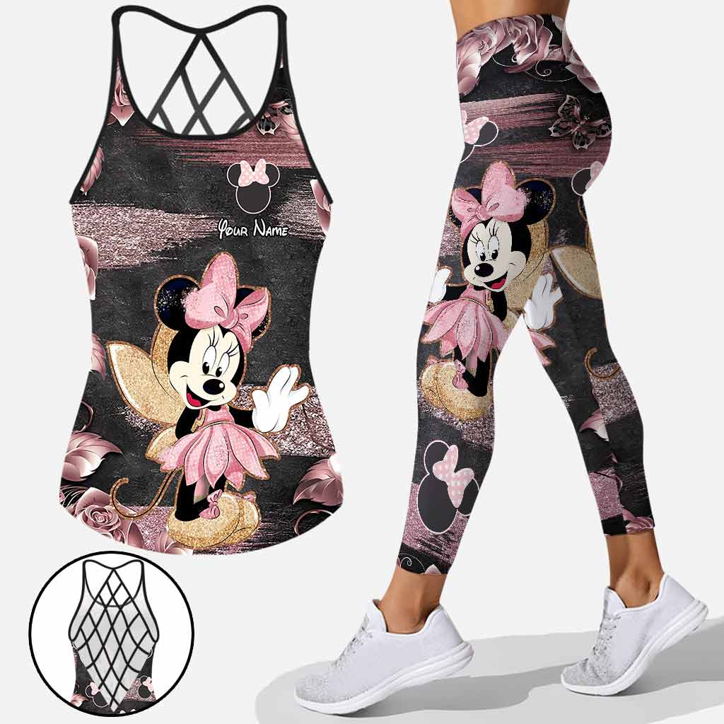 Personalized Little Pink Mouse Ears Cross Tank & Leggings Set