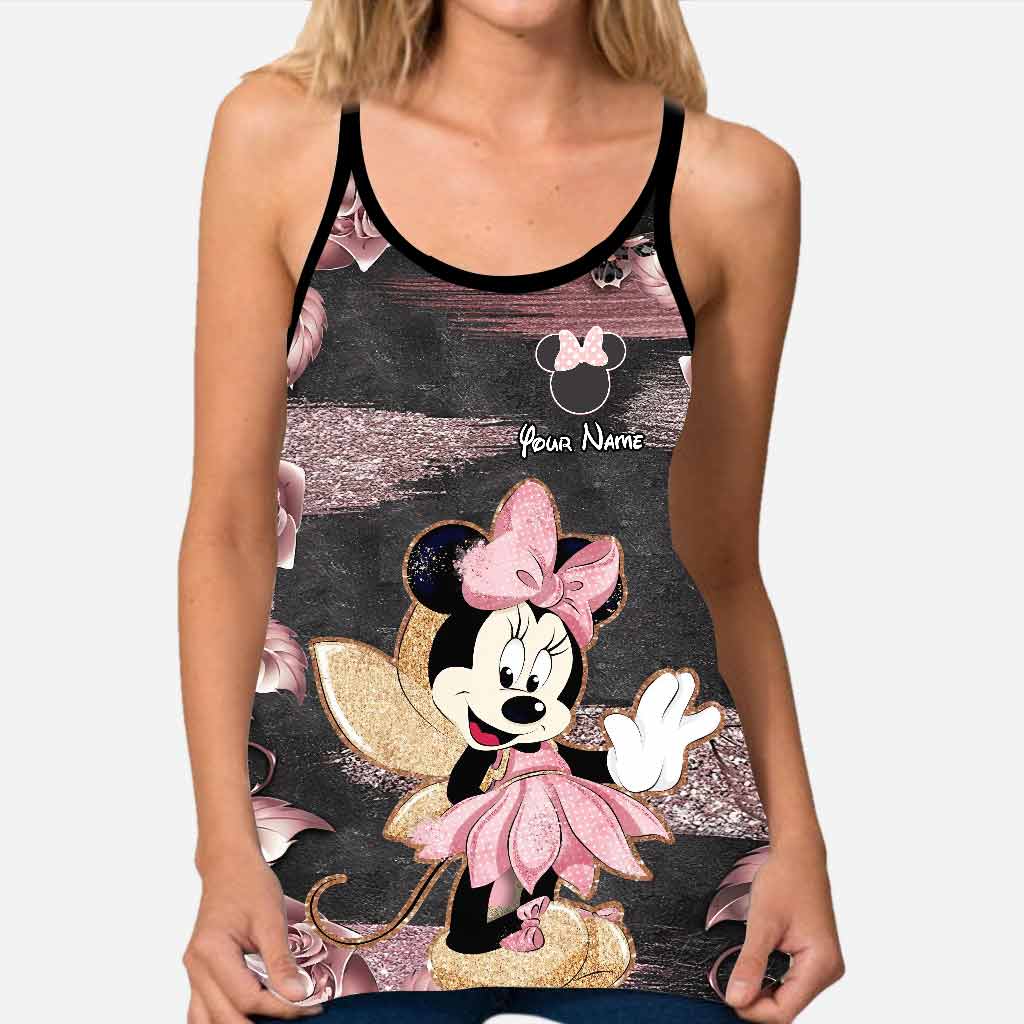 Personalized Little Pink Mouse Ears Cross Tank & Leggings Set