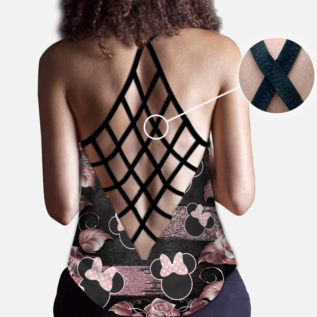 Personalized Little Pink Mouse Ears Cross Tank & Leggings Set