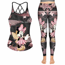 Load image into Gallery viewer, Personalized Little Pink Mouse Ears Cross Tank &amp; Leggings Set
