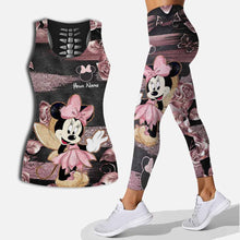 Load image into Gallery viewer, Personalized Hollow Tank Top and Leggings with Minnie Mouse Design for Kids' Birthday Gifts
