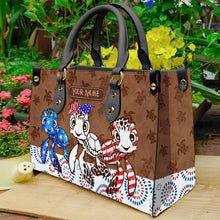 Load image into Gallery viewer, Personalized Independence Day Leather Handbag with Turtle Design

