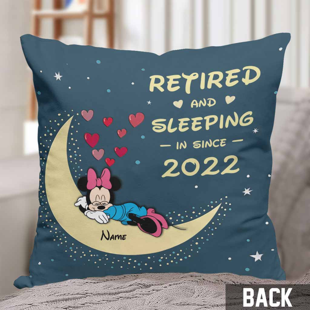 Personalized Retired Throw Pillow with Custom Name Gift for Retirement