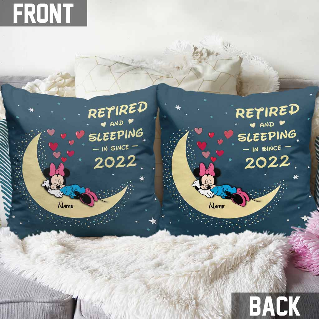 Personalized Retired Throw Pillow with Custom Name Gift for Retirement