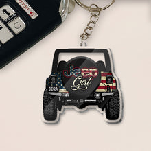 Load image into Gallery viewer, Personalized Jeep Girl Transparent Keychain Custom Name Gift
