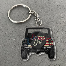 Load image into Gallery viewer, Personalized Jeep Girl Transparent Keychain Custom Name Gift
