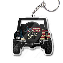Load image into Gallery viewer, Personalized Jeep Girl Transparent Keychain Custom Name Gift
