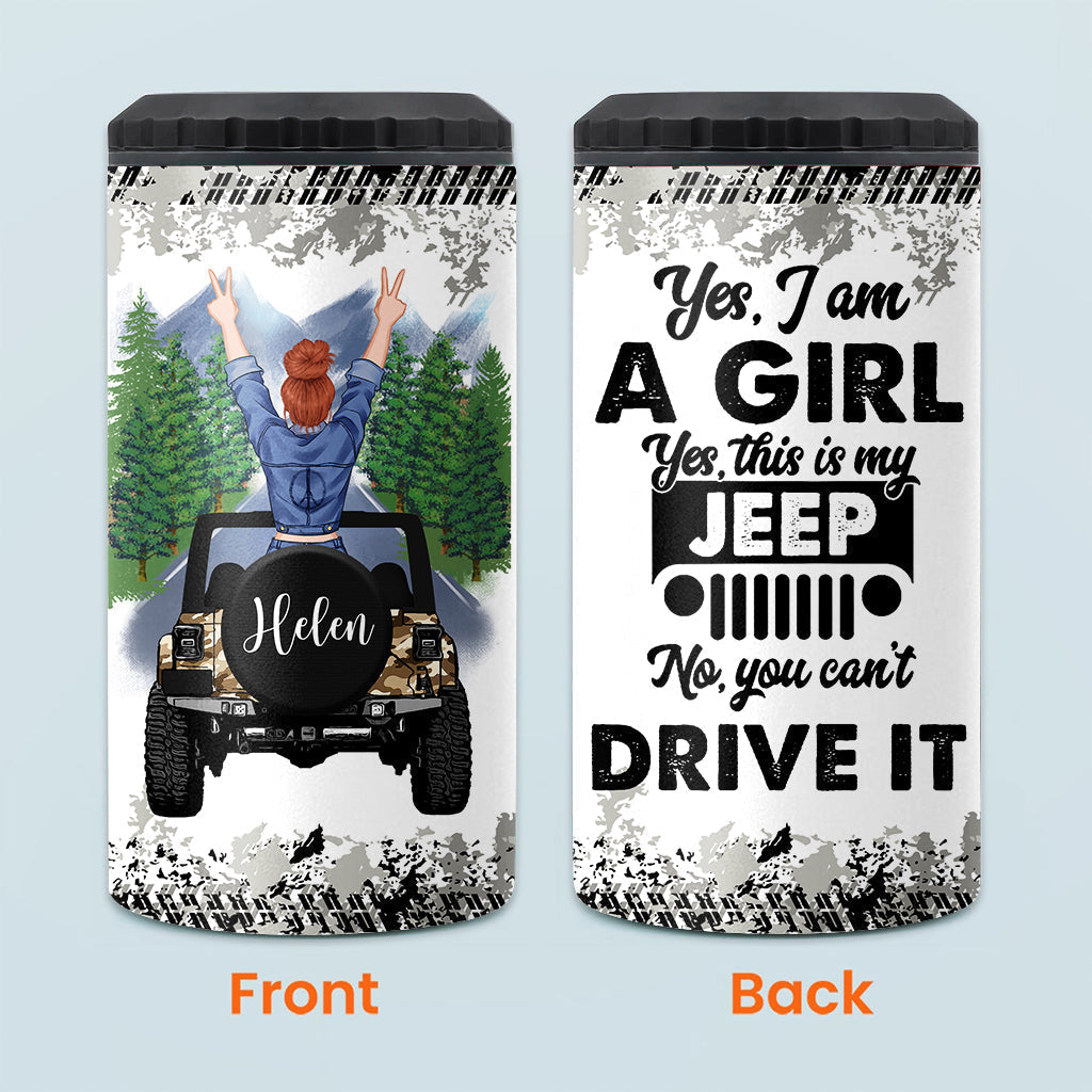 Personalized Car Can Cooler with Custom Name - Gift for Jeep Lovers