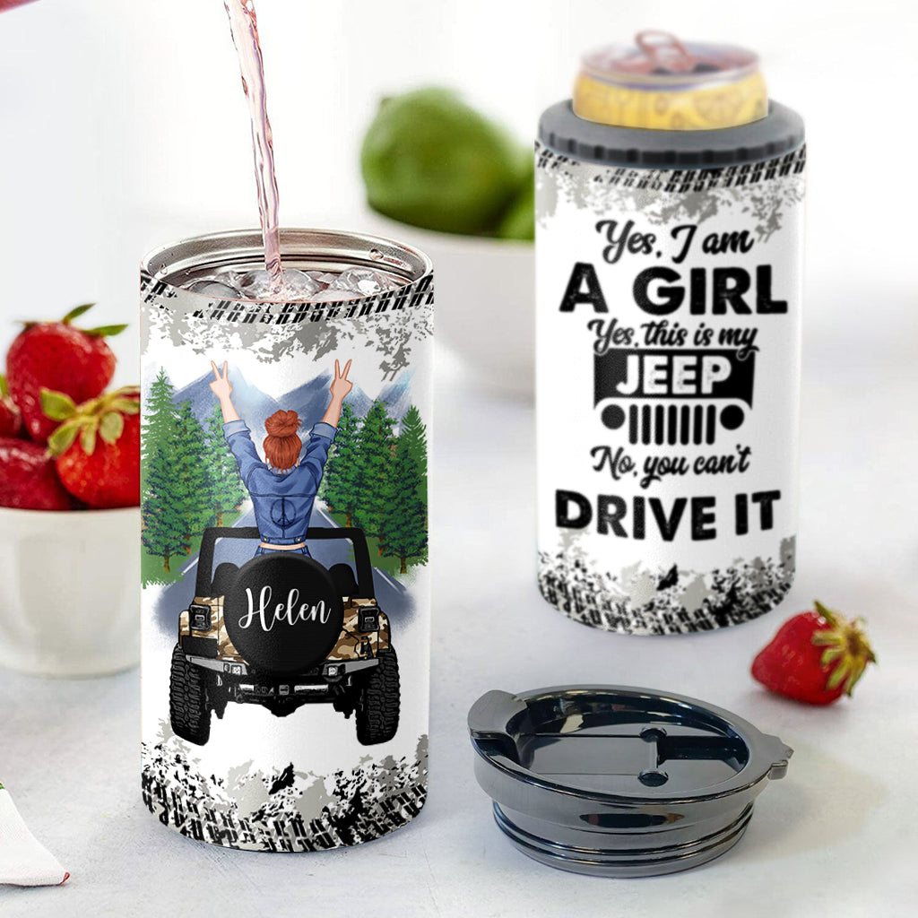 Personalized Car Can Cooler with Custom Name - Gift for Jeep Lovers