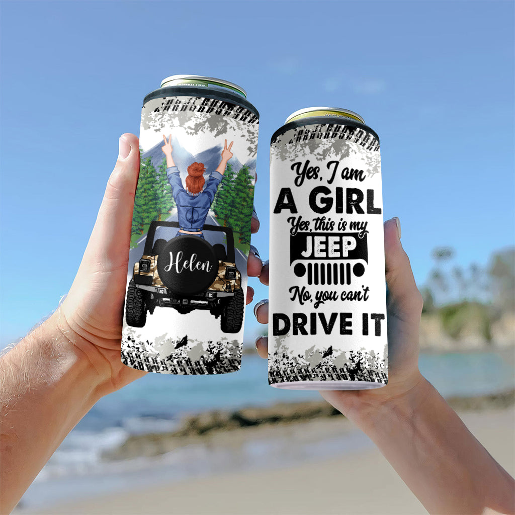 Personalized Car Can Cooler with Custom Name - Gift for Jeep Lovers