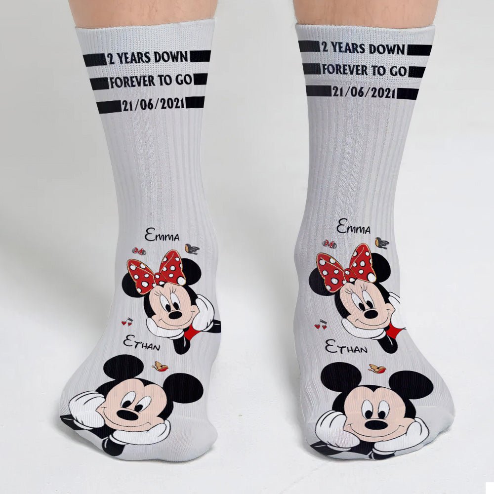 Custom Personalized Mouse Socks Gift for Couples | Forever To Go