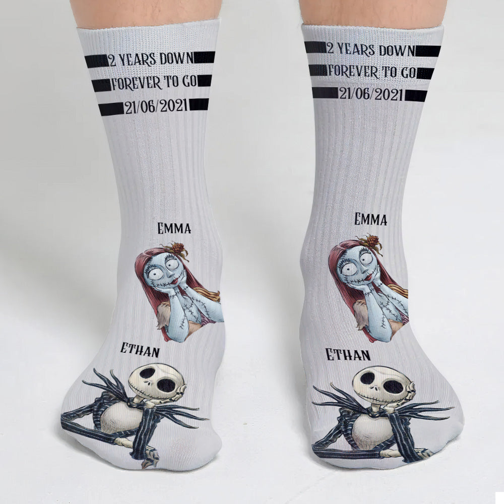 Personalized Nightmare Before Christmas Socks Custom Name Gift