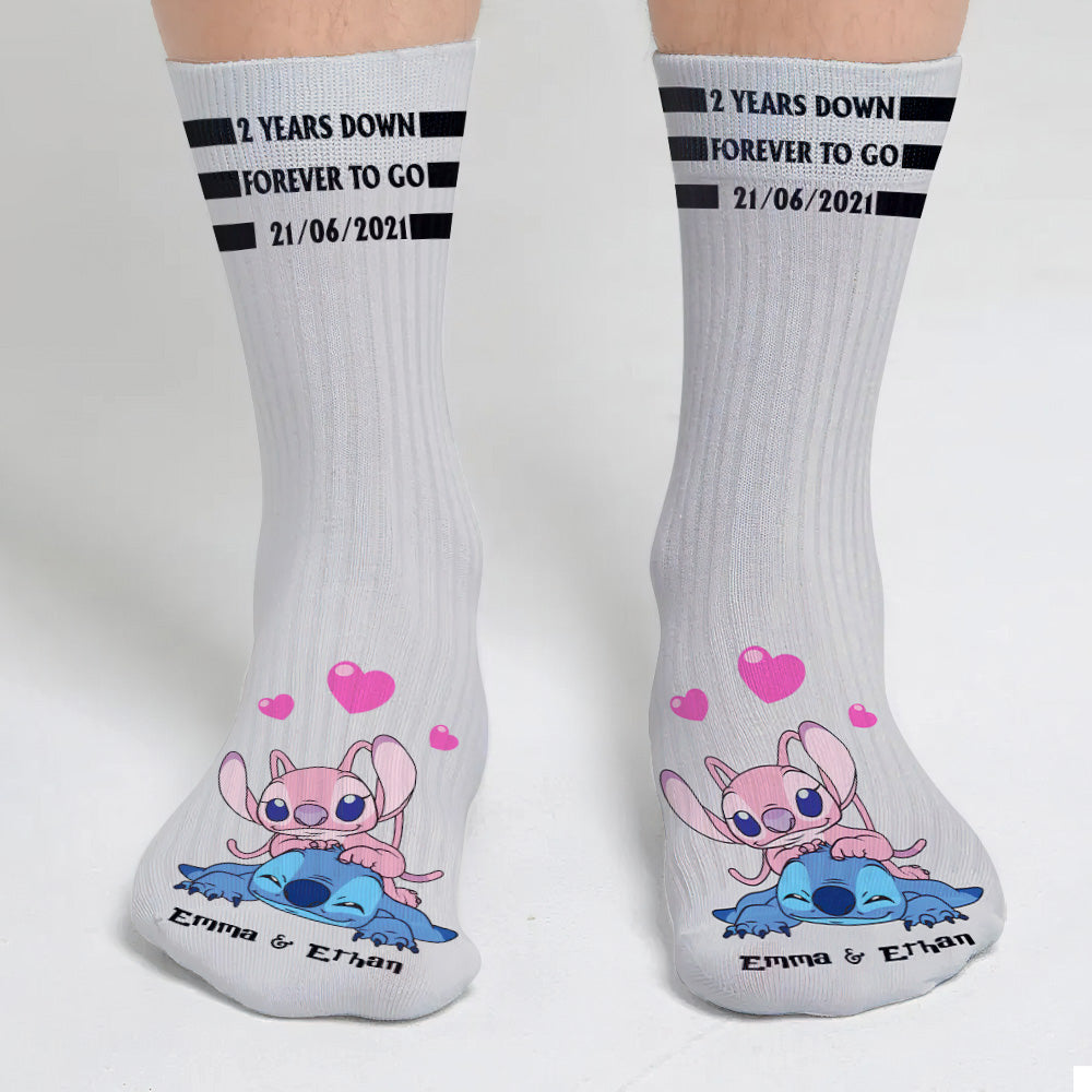 Personalized Ohana Socks Custom Name Gift for Couples