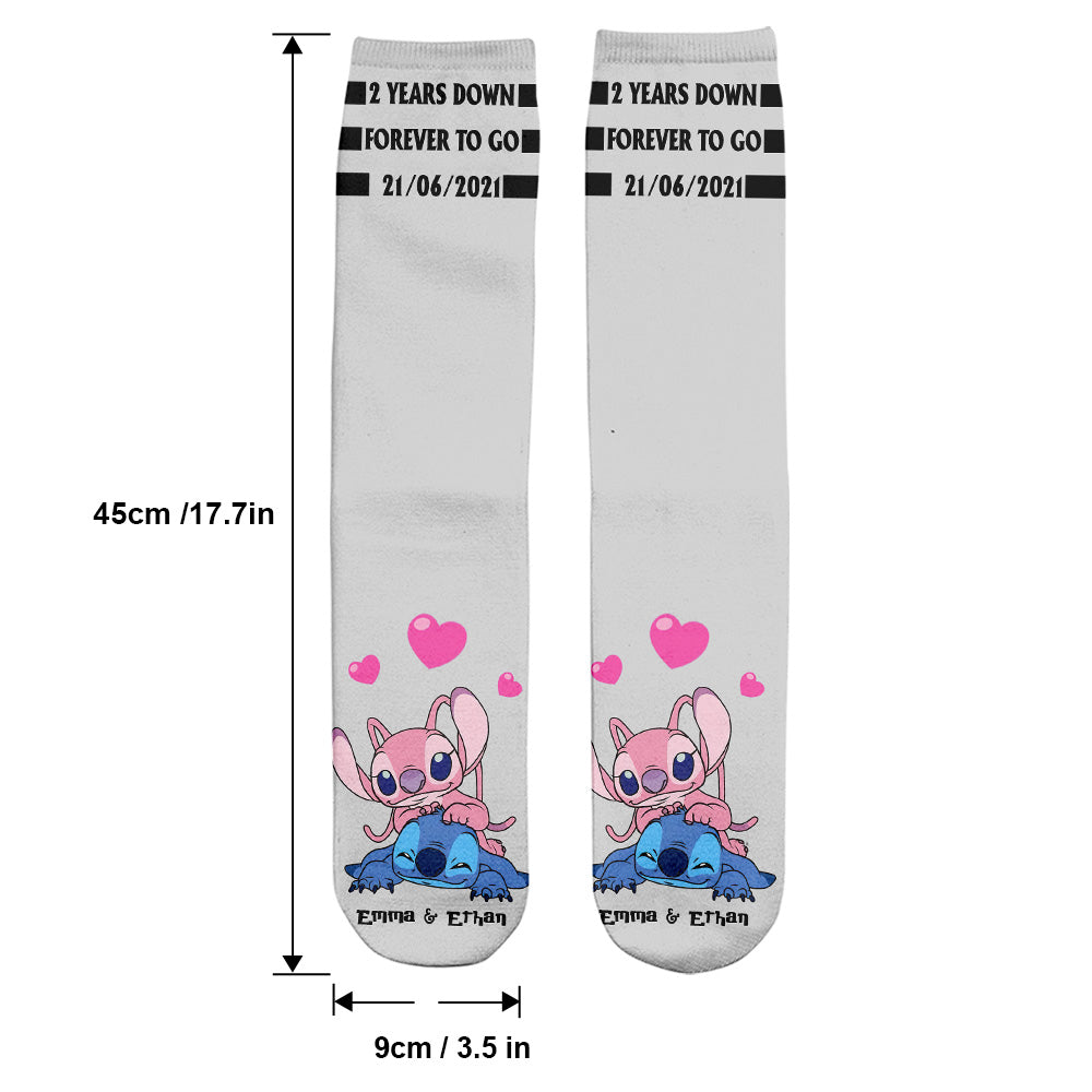 Personalized Ohana Socks Custom Name Gift for Couples