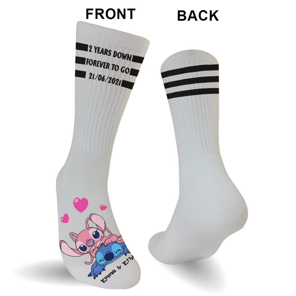 Personalized Ohana Socks Custom Name Gift for Couples