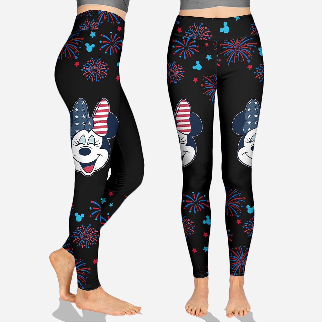 Personalized 4th of July Mouse Cross Tank Top & Leggings Set
