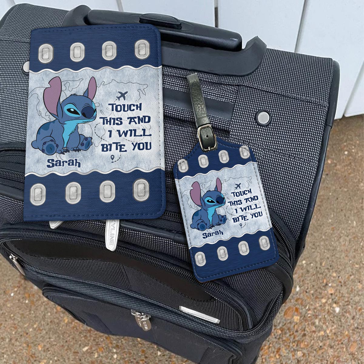 Personalized Leather Luggage Tag & Passport Holder Travel Set Gift