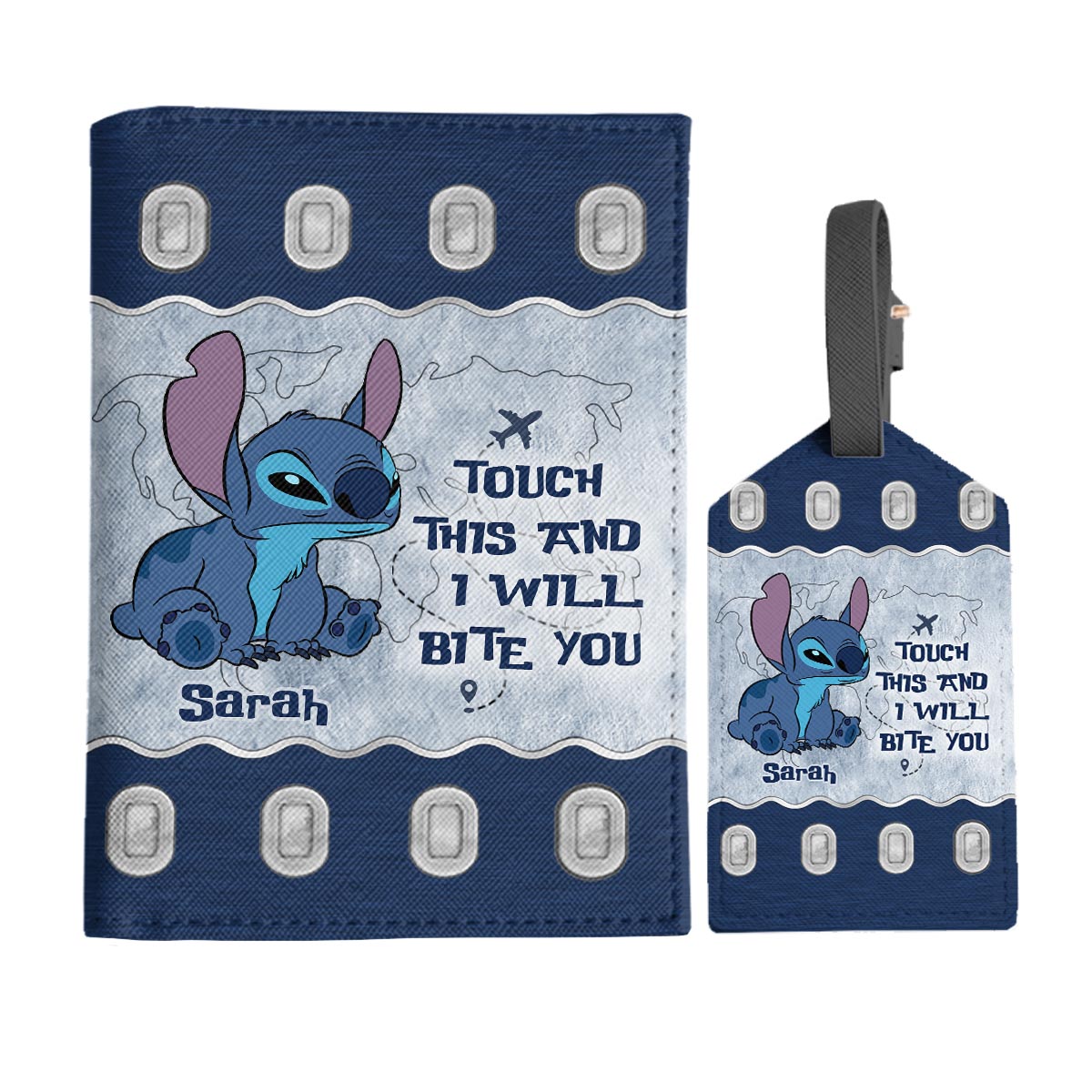 Personalized Leather Luggage Tag & Passport Holder Travel Set Gift